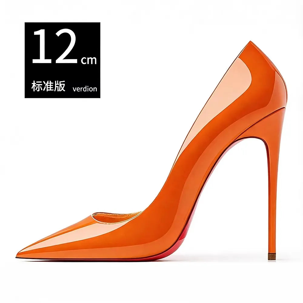 Pointed Toe Patent Leather Stiletto Heels for Women