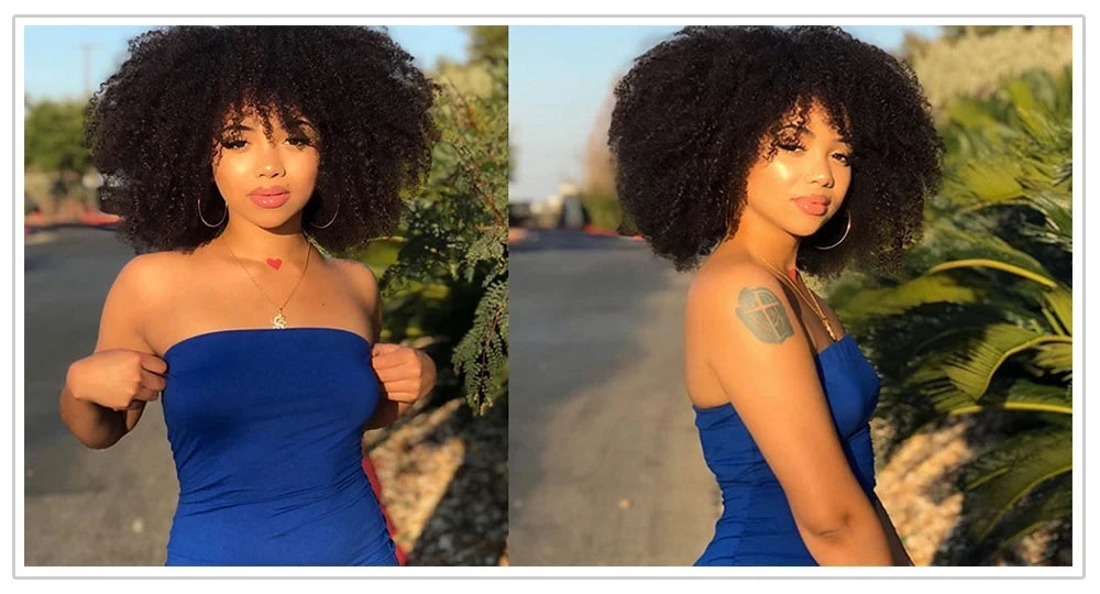 Highlight Blonde Short Curly Bob Wig With Bangs for Women
