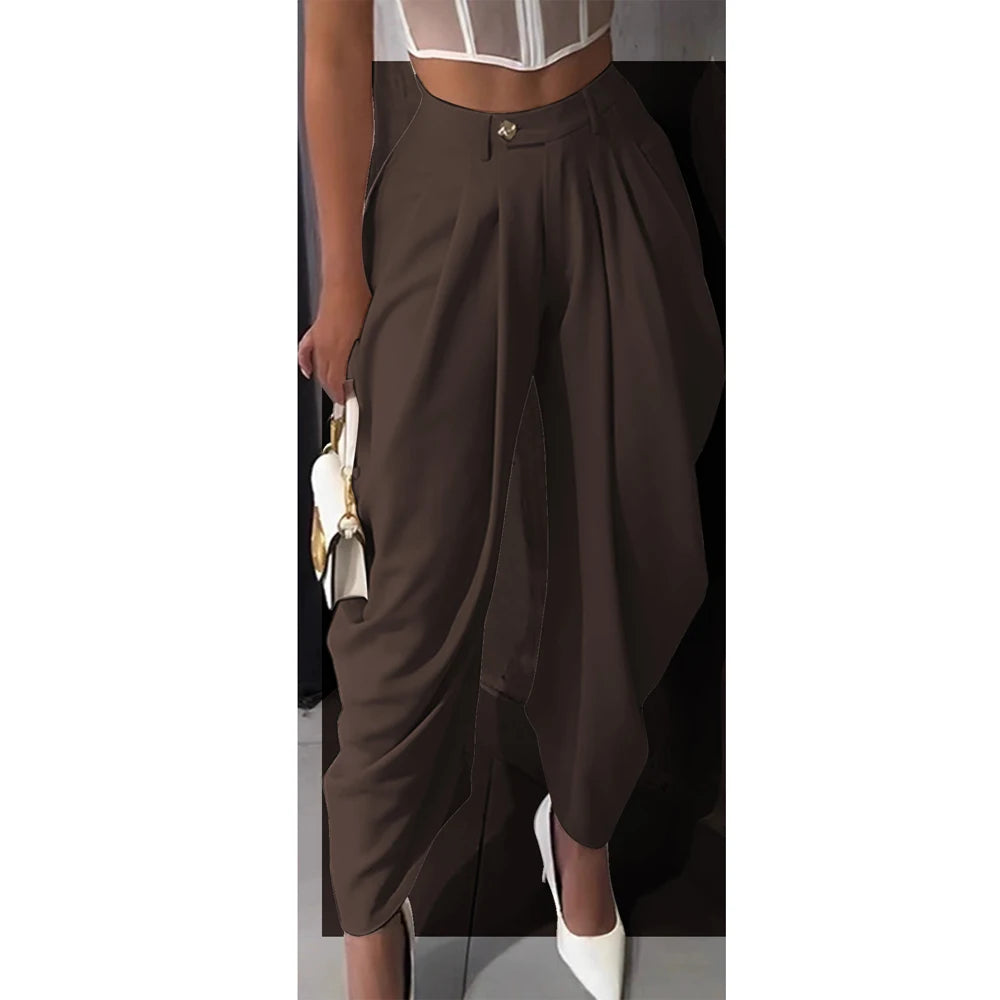 Ruched Cargo Harem Sweatpants With Drawstring Waist for Women