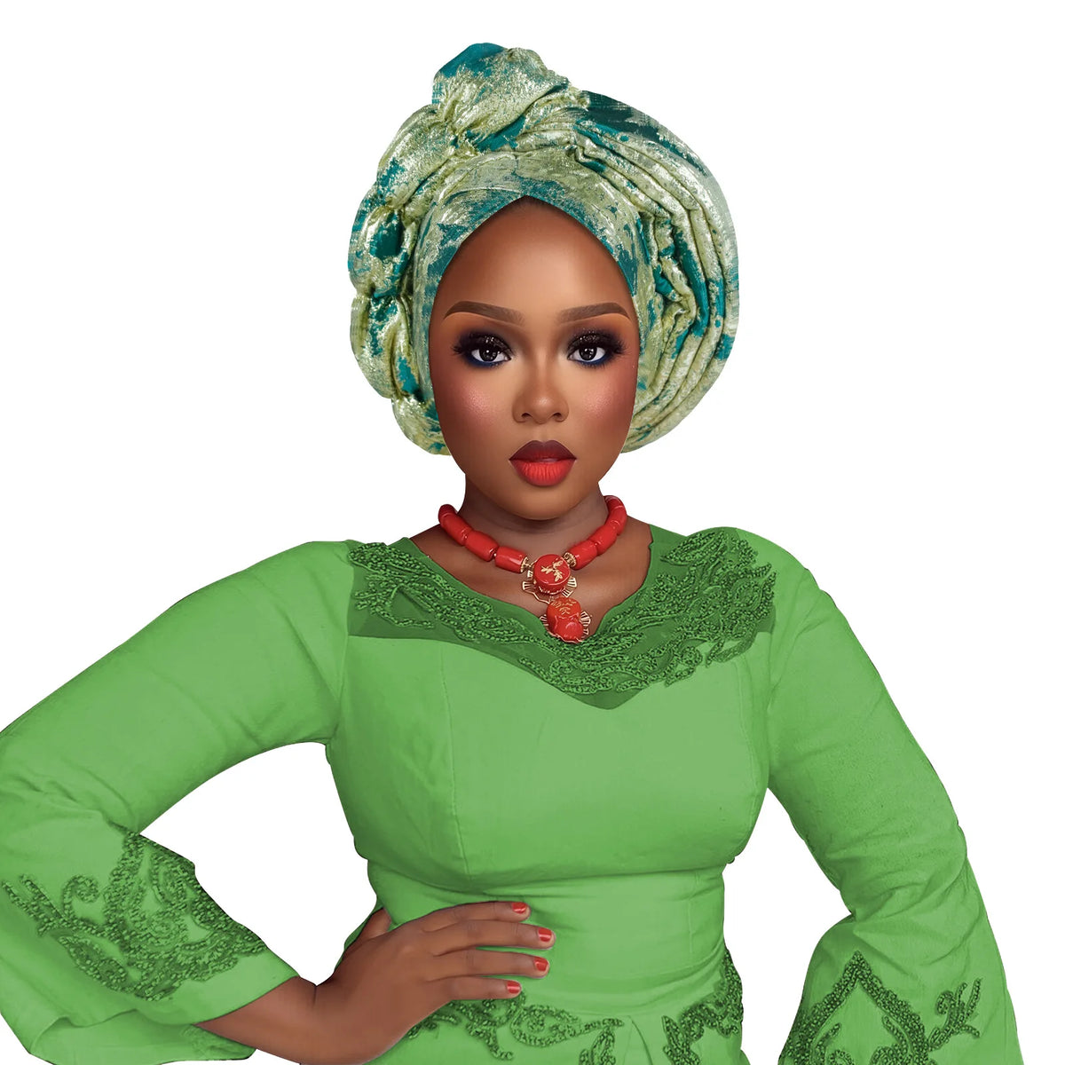African Wedding Gele Turban Head Wrap Hat for Women