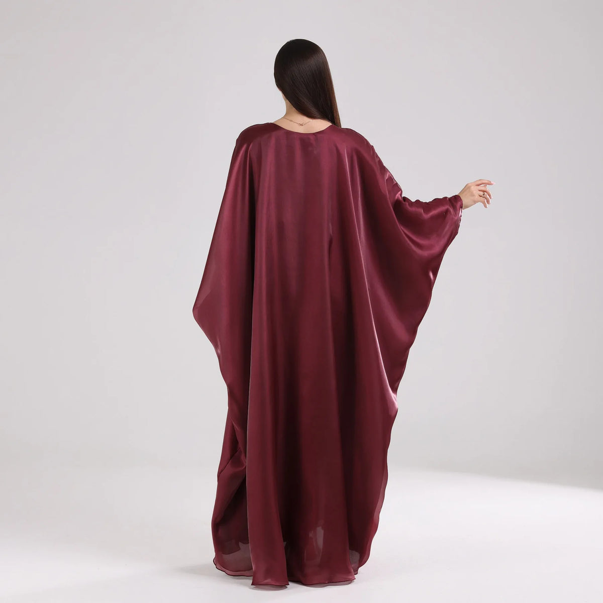 Shiny Loose Ankle-Length Kaftan Maxi Dress for Women