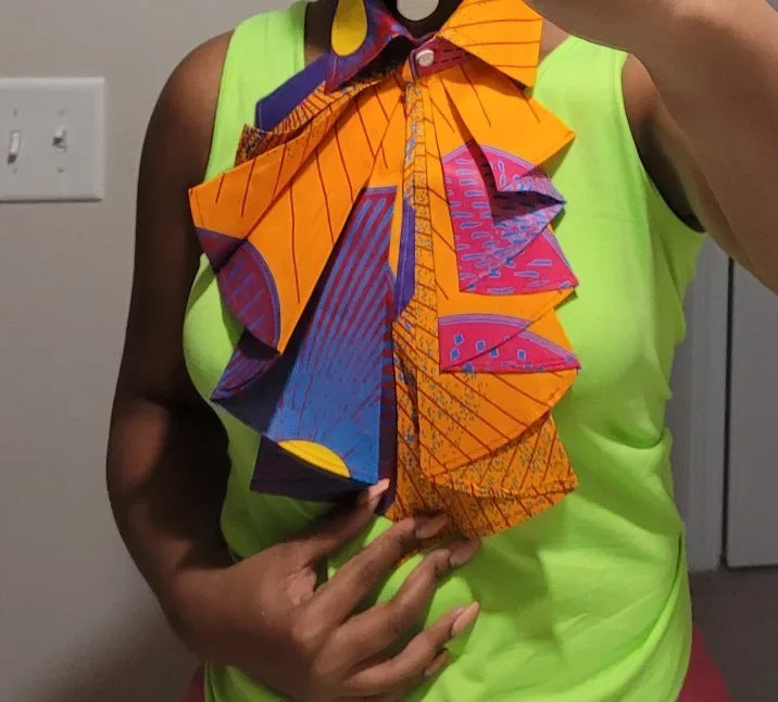 Handmade African Print Ankara Rope Necklace for Women