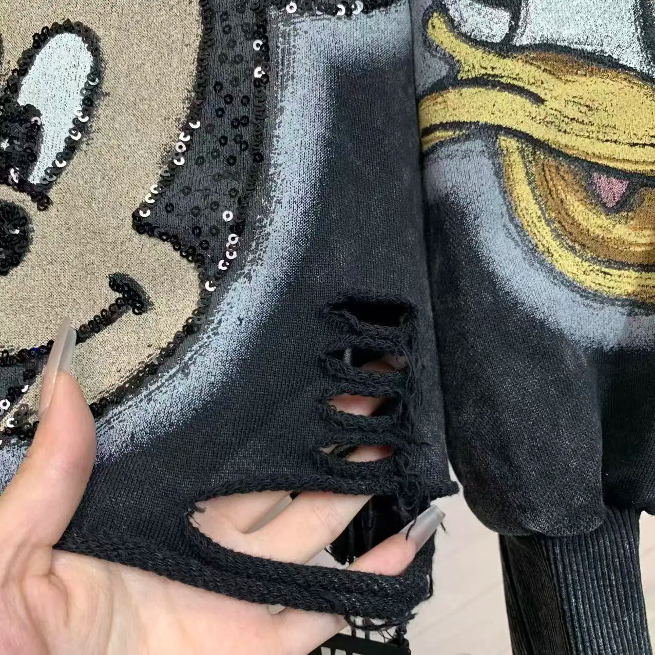 Fashion 2025 Autumn Heavy Industry Embroidery Cartoon Short Loose Hooded Sweatshirt For Women's Kawaii Clothes Lace-up Sudaderas