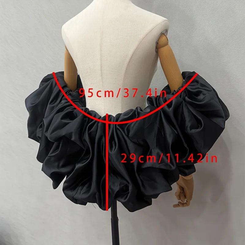 Satin Ruffled Off Shoulder Bridal Wrap