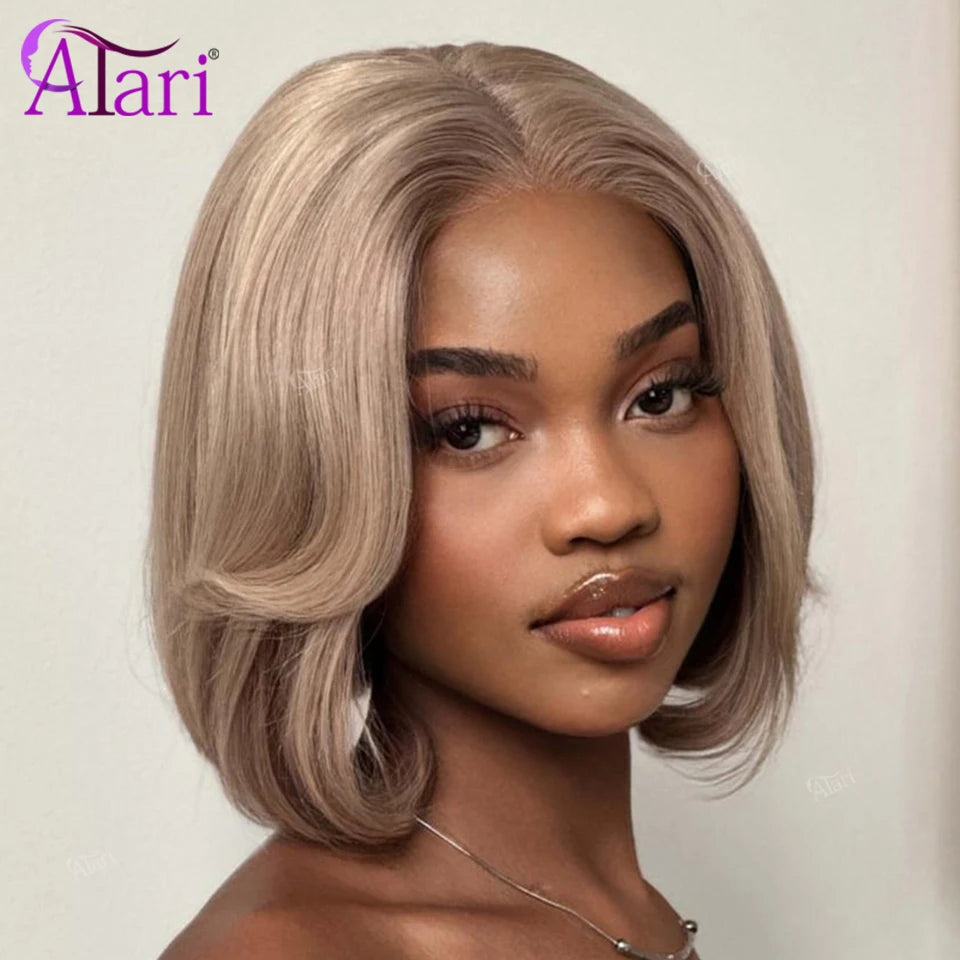 Full Lace Straight Bob Wig With Brown Roots For Women