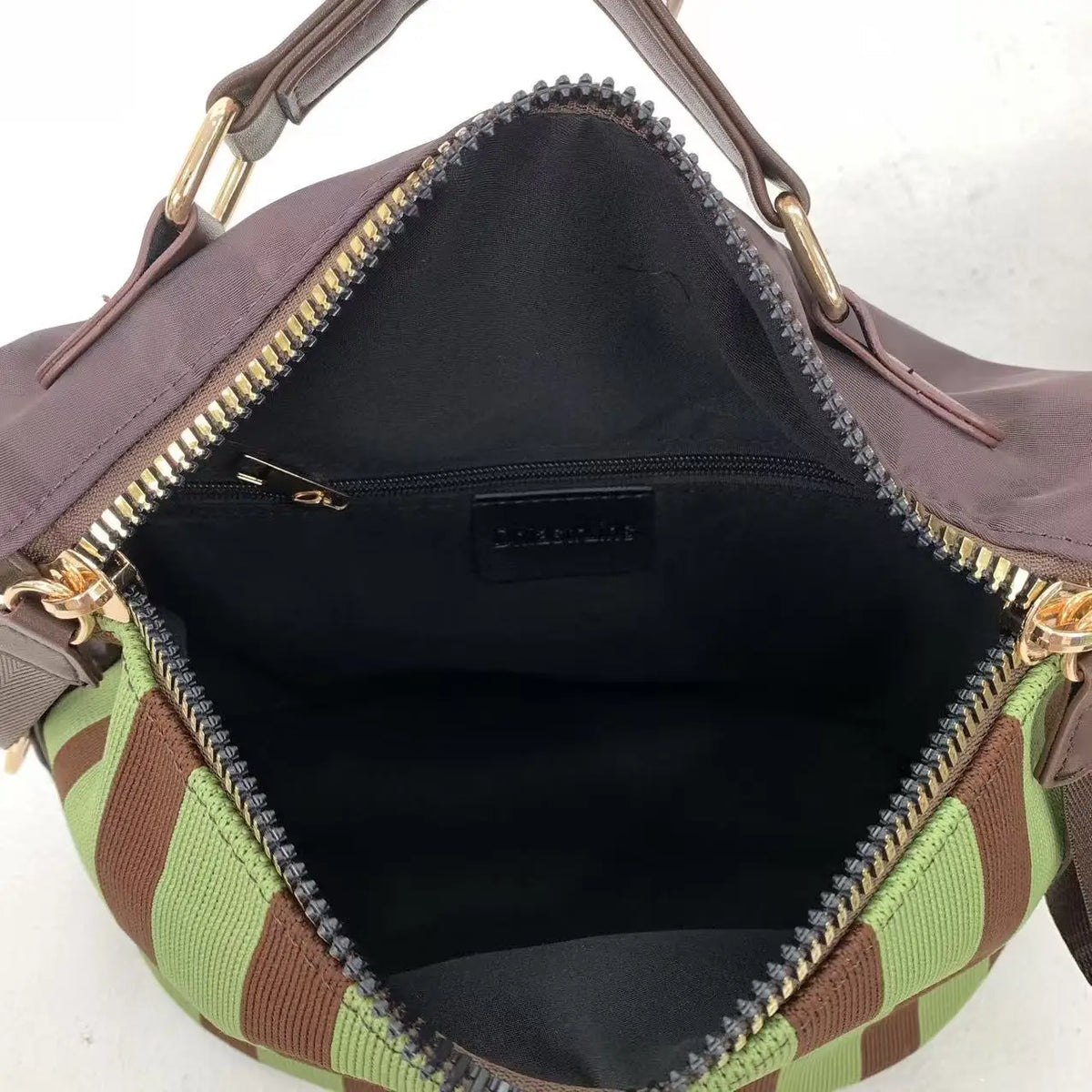 Quilted Striped Mesh Crossbody Shoulder Bag for Women