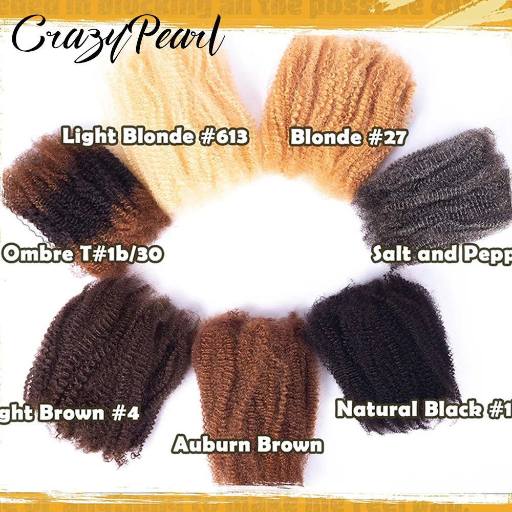 Natural Afro Kinky Curly Human Hair Extensions for Women