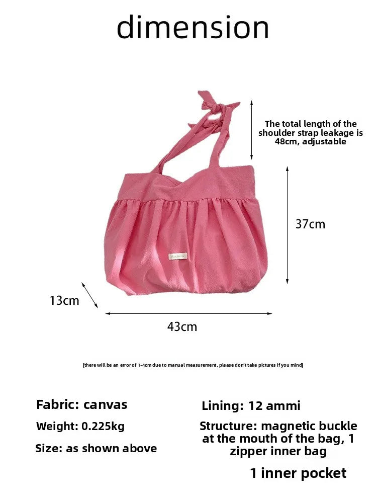Casual Large Capacity Belted Canvas Tote Bag for Women