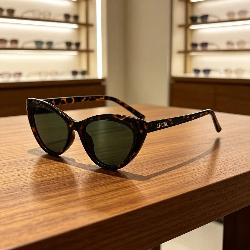 Retro Slim Frame Cat Eye Sunglasses
