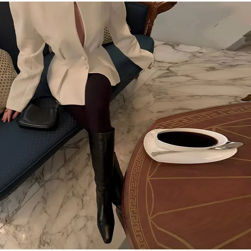Elegant Stand Collar with Button Front Blazer for Women