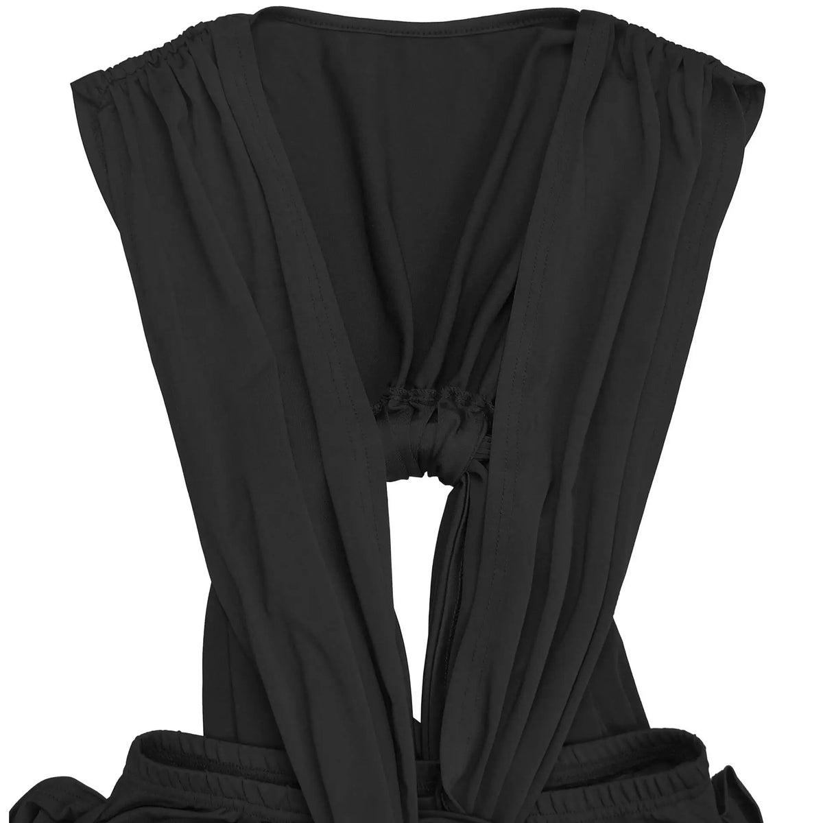 Halter Deep V Neck Ruched Flare Jumpsuit for Women
