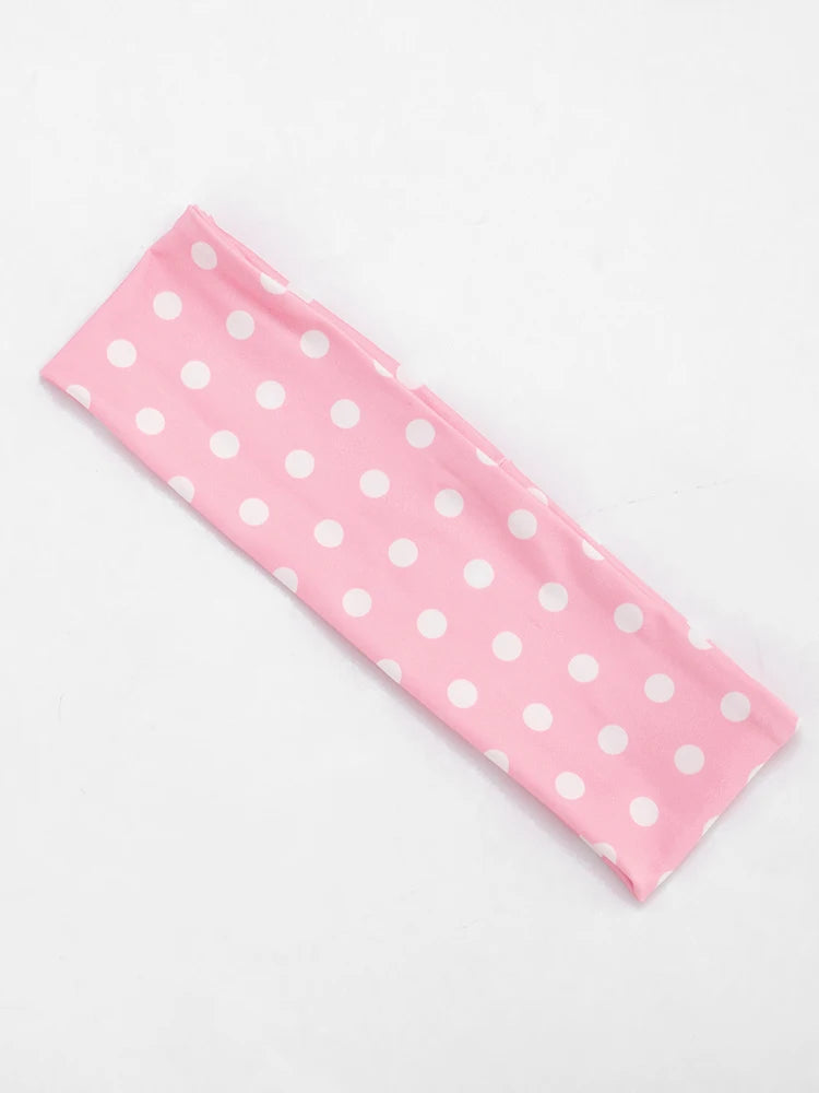 Chic Polka Dot Print Elastic Three-Piece Set for Women