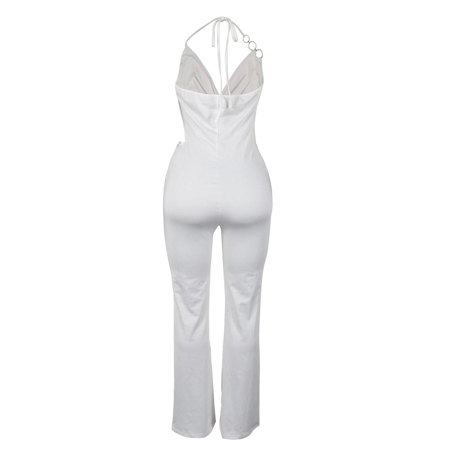 Elegant Slim-Fit Elastic Neck Strap Jumpsuit for Women