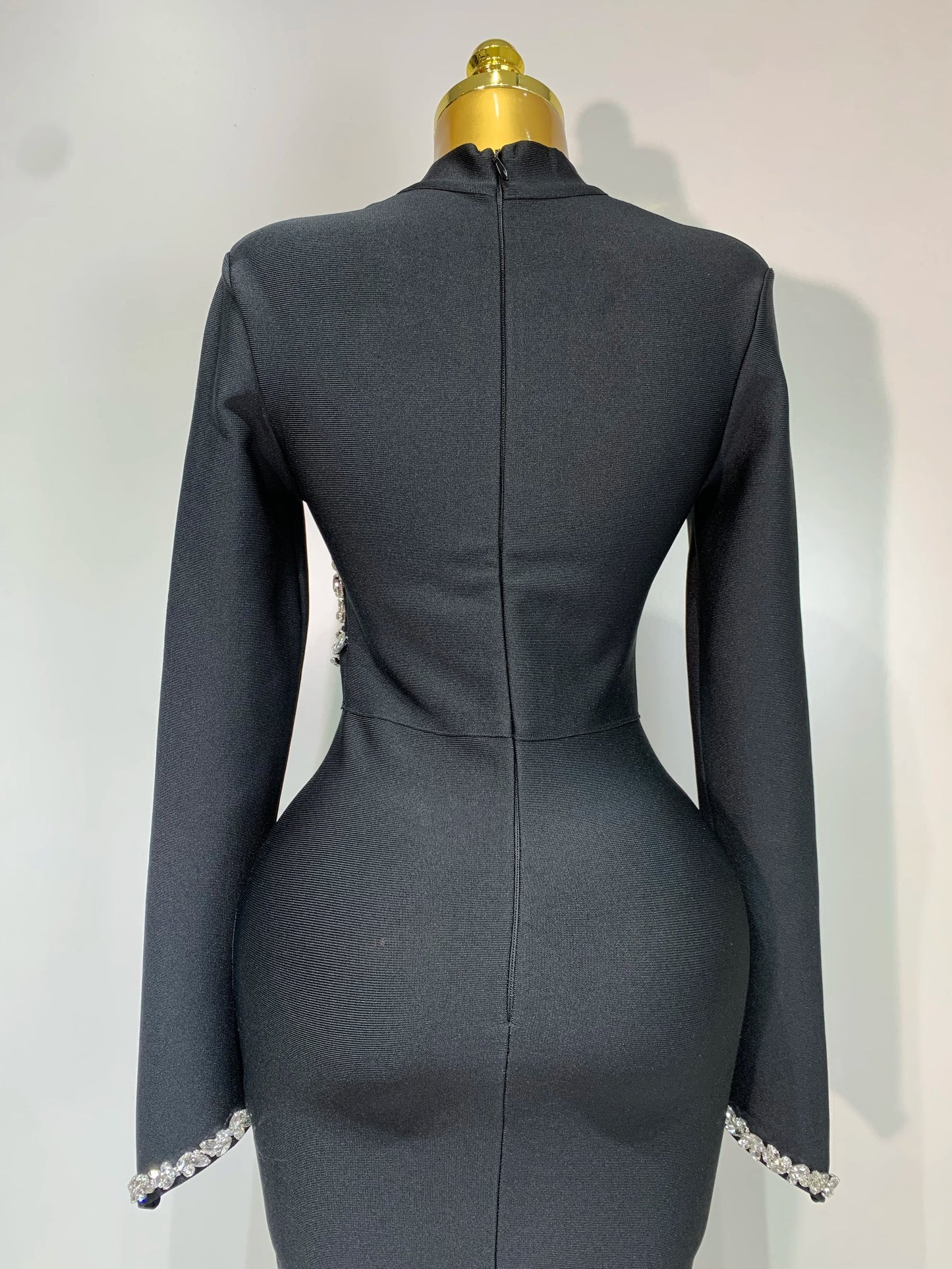 Women Sexy Long Sleeve Diamonds Maxi Long Bodycon Bandage Dress 2025 Celebrity Elegant Evening Party Luxury Birthday Dresses