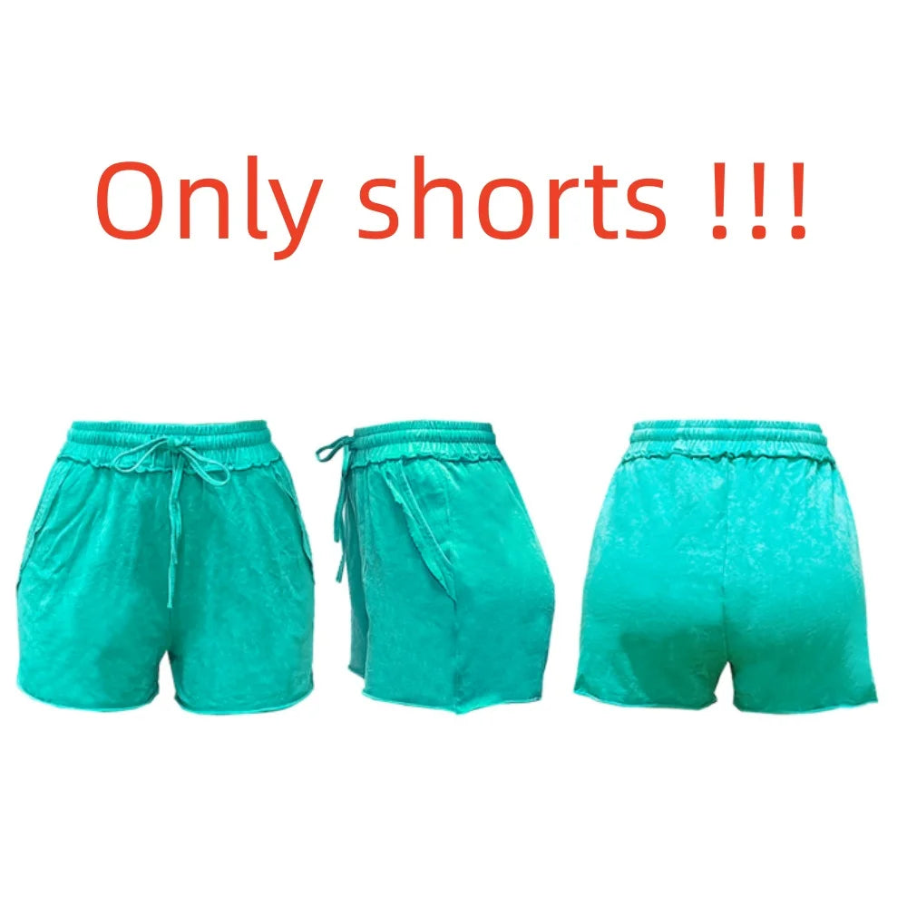 Off Shoulder Ruched Top and Shorts Two Piece Set for Women