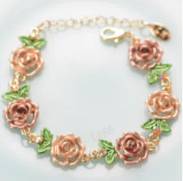 Multicolor Rose Charm Bracelet