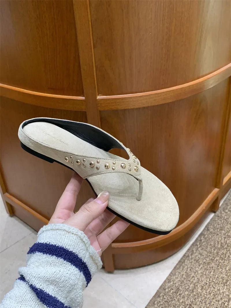 Vintage Rivet Toe Slip On Shoe