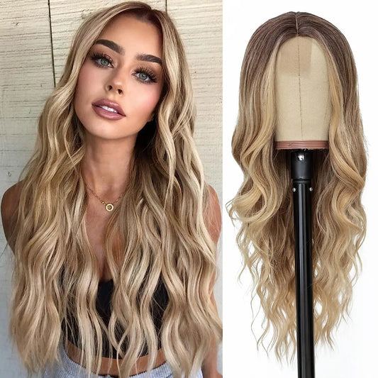 Long Middle Part Wavy Lace Wig