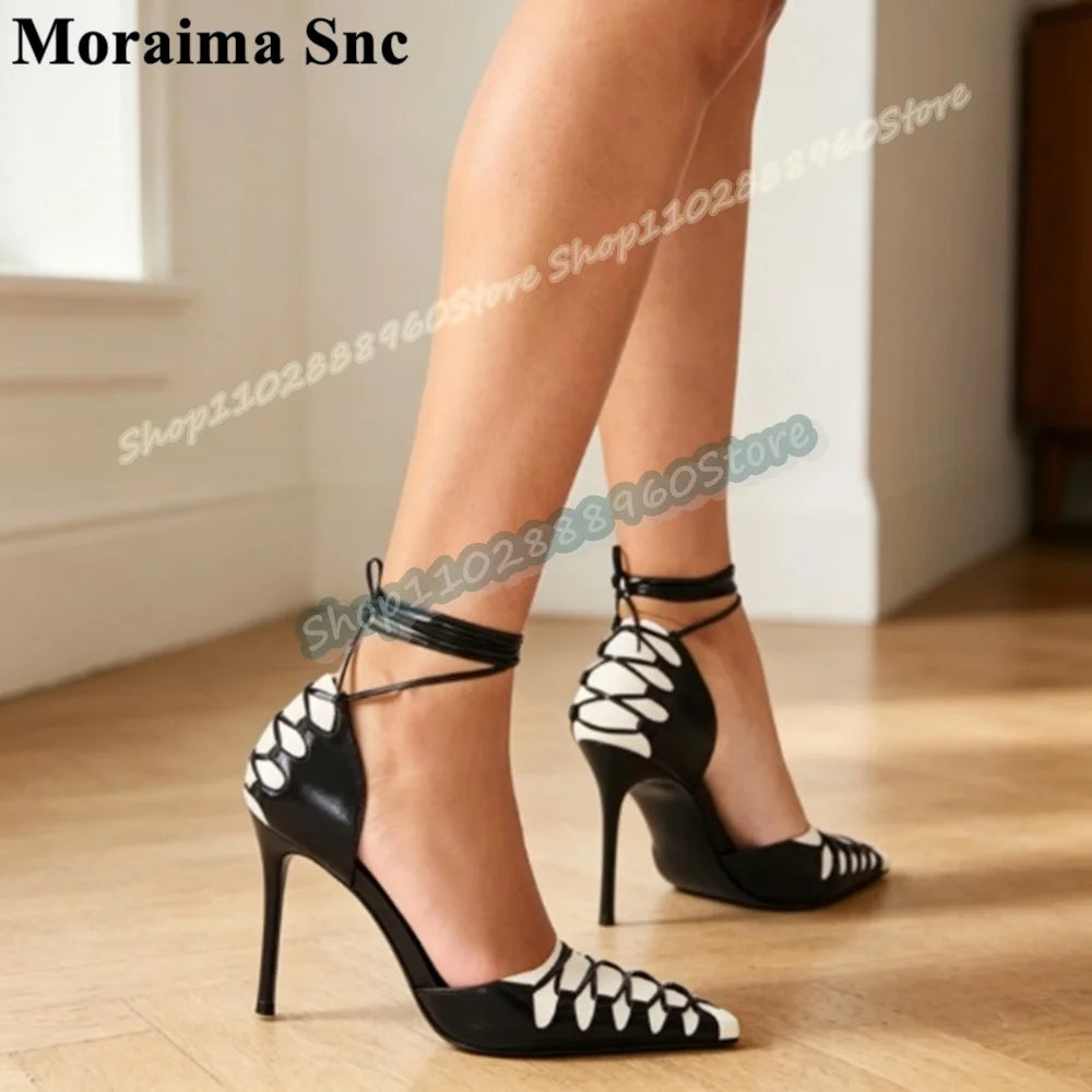 Fashionable Strappy Cross Tie Pointed Toe High Heel Sandals For Women