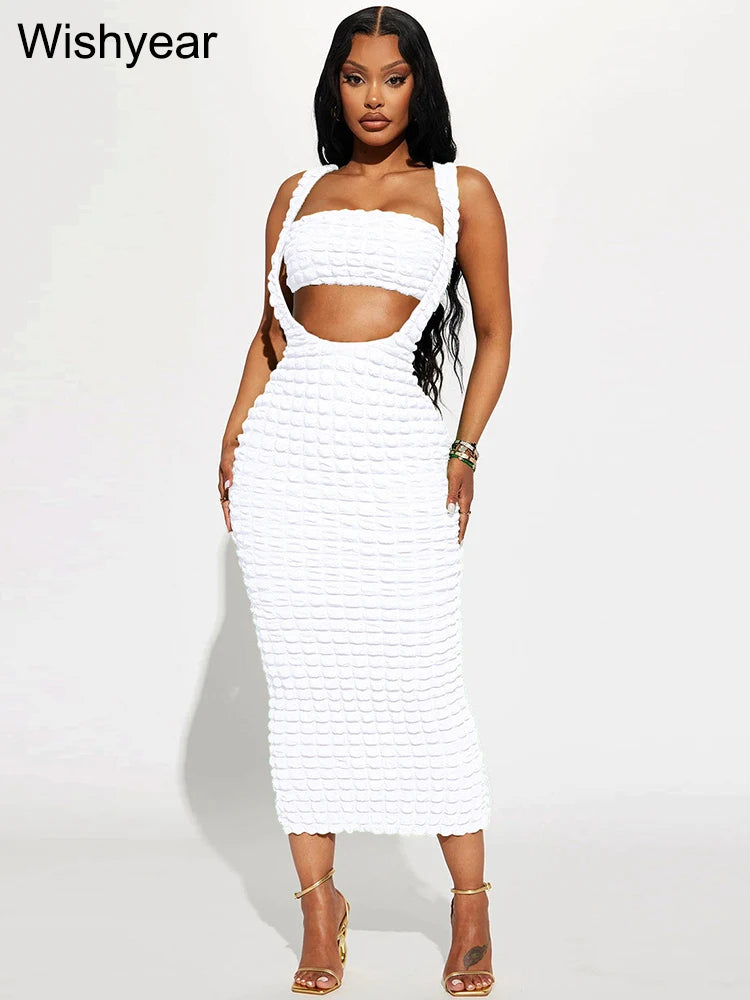 Cutout Crop Top Two Piece Set