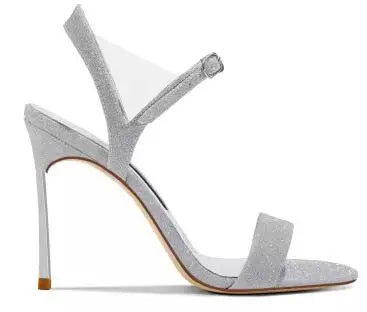 Elegant Glitter Ankle Strap Stiletto Sandals For Women