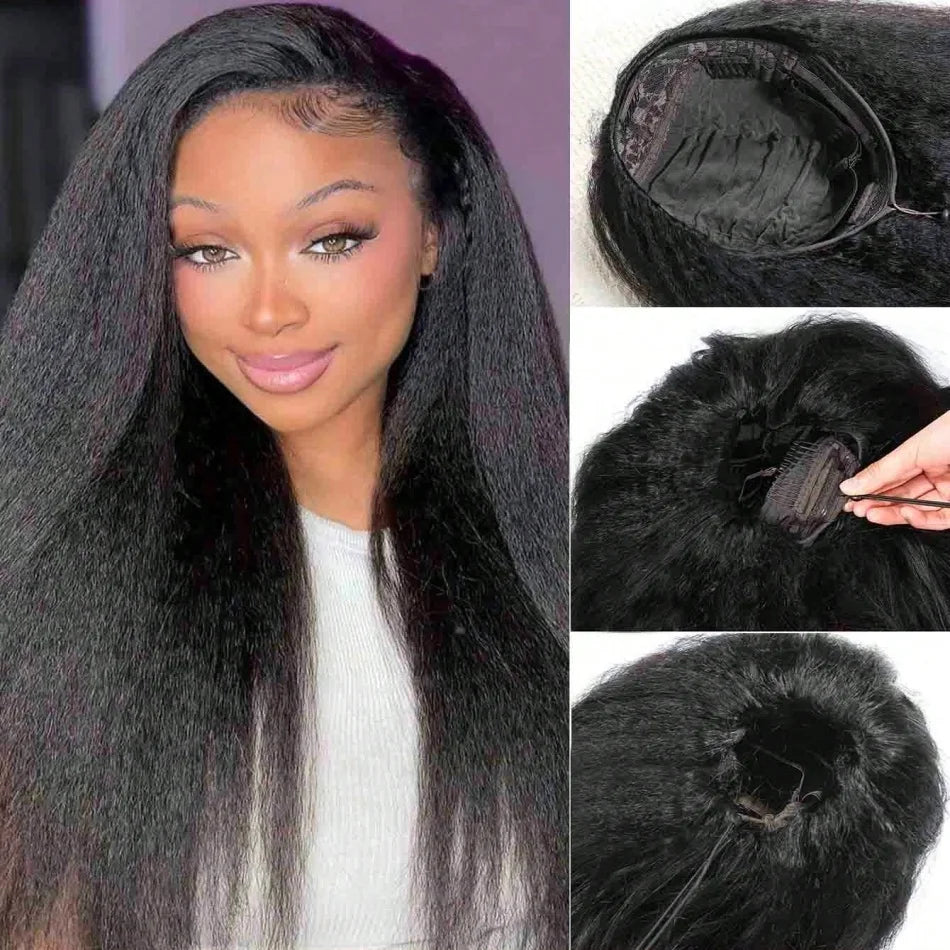 Seamless Curly Human Hair Glueless Half Wig for Women