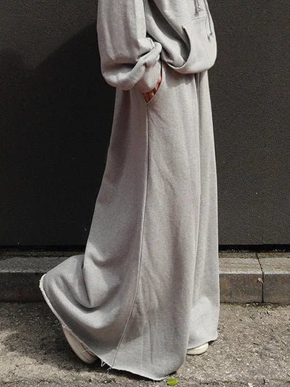 Beautyblue Gray Wide Leg Pants Black Bottoms for Women Casual Loose Pocket Korean Harajuku Streetwear Female Outdoor Sweatpants