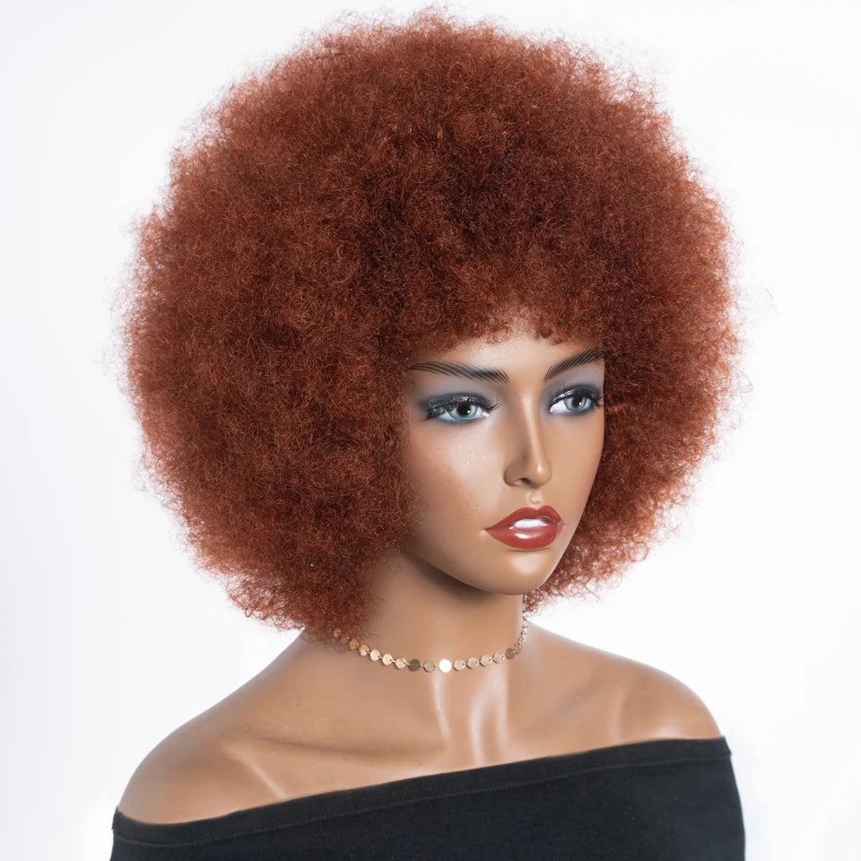 Natural Short Curly Remy Human Hair Bob Wig for Women