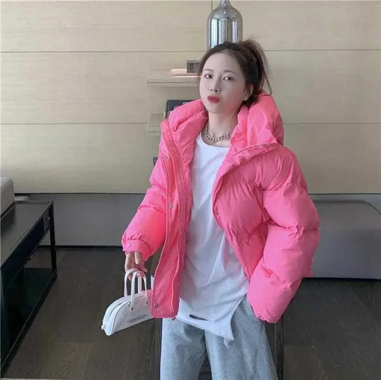 Warm Oversized Hooded Cotton Puffer Parka for Women