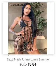 Sheer Metal Chain Backless Mini Dress Party Clubwear for Women