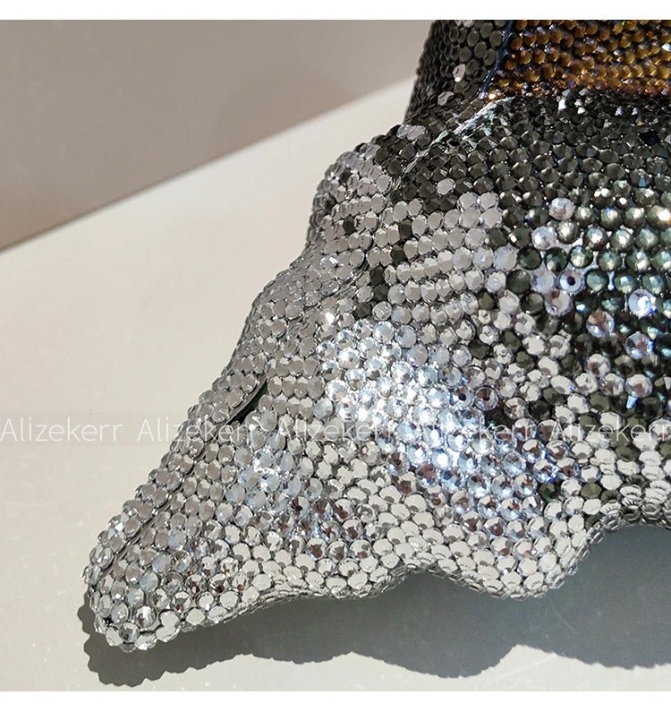 Glamorous Crystal Conch Shaped Rhinestone Evening Bag for Women