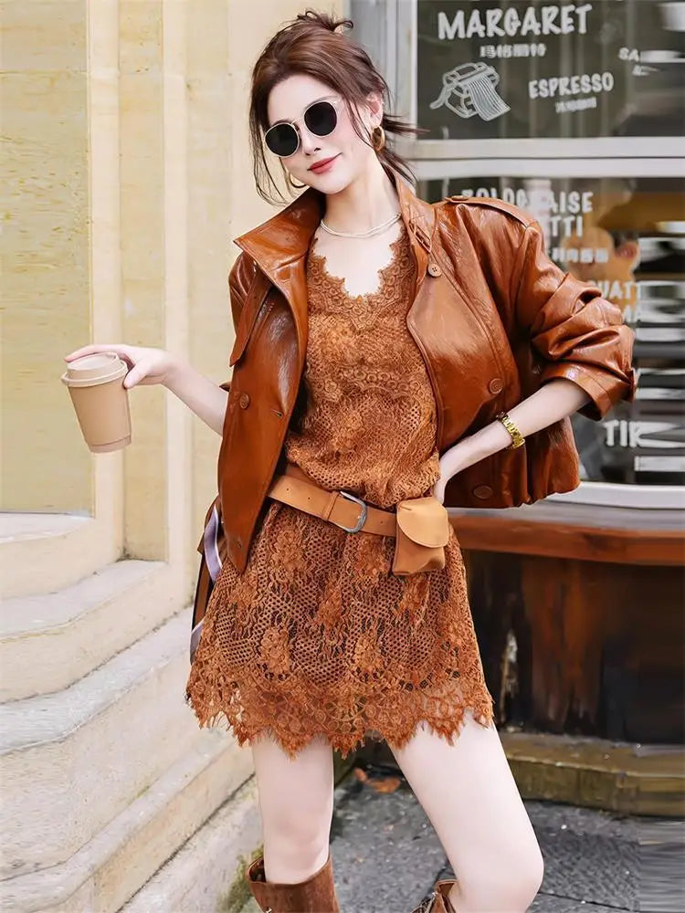 Elegant Korean Lace Suspender Midi Dress for Women
