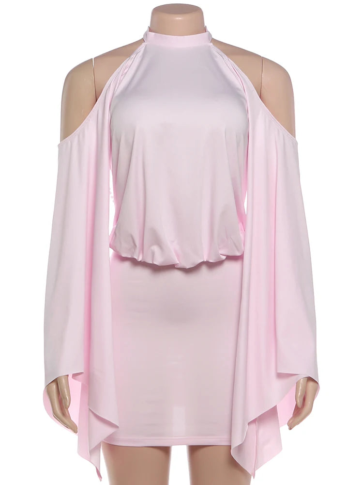 Elegant Off Shoulder Patchwork Backless Dress for Women
