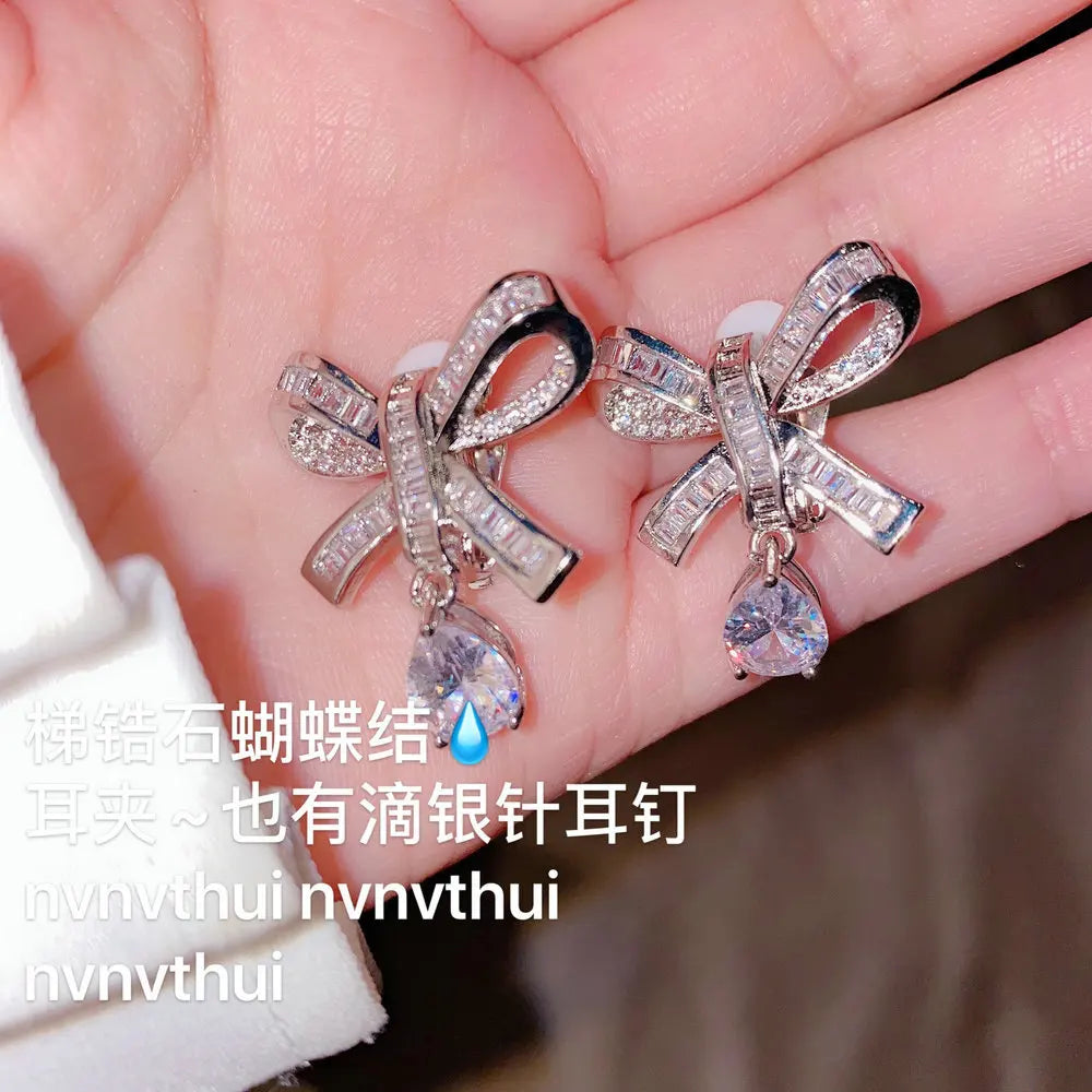 Elegant Butterfly Water Drop Dangle Earrings for Women