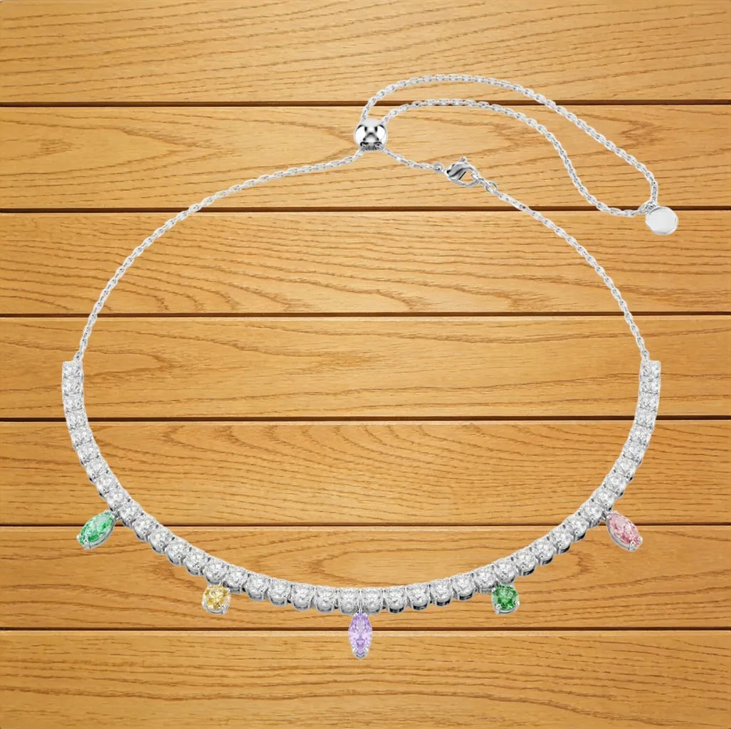Elegant Bridal Zirconia Jewelry Set with Necklace and Earrings for Women