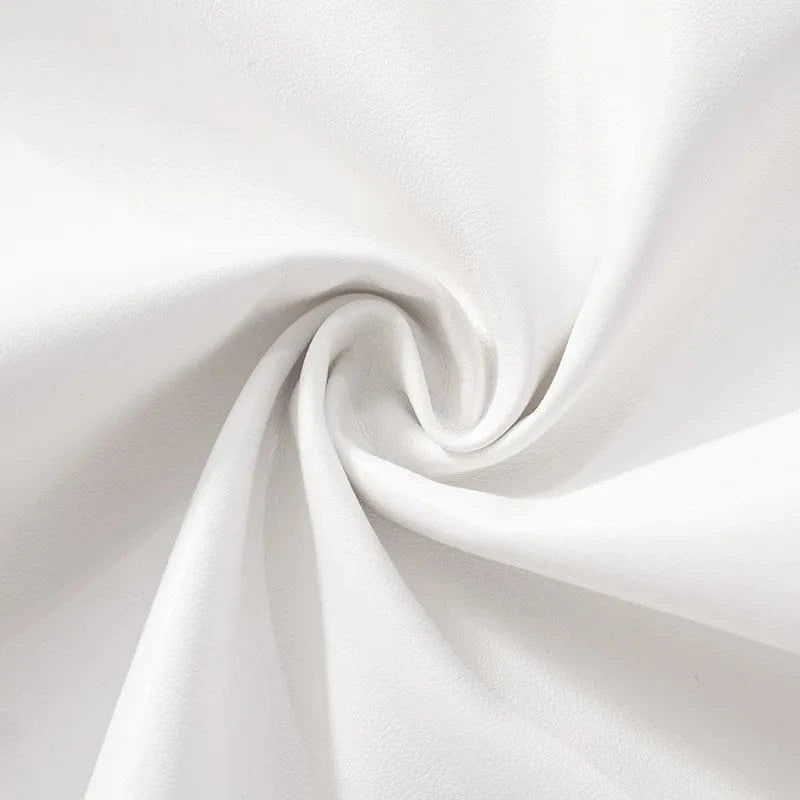 White PU Leather Bodycon Mini Dress for Women Elegant Sexy Turtleneck Sleeveless Party Dresses Spring Fashion Casual Dress 2025