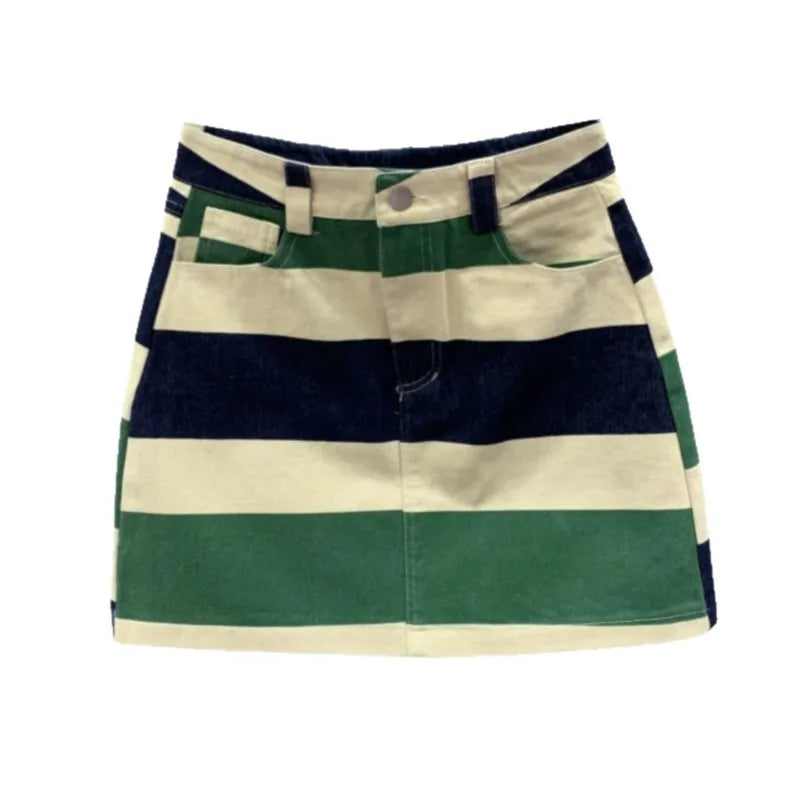 Floral Print High Waisted Denim Mini Skirt for Women
