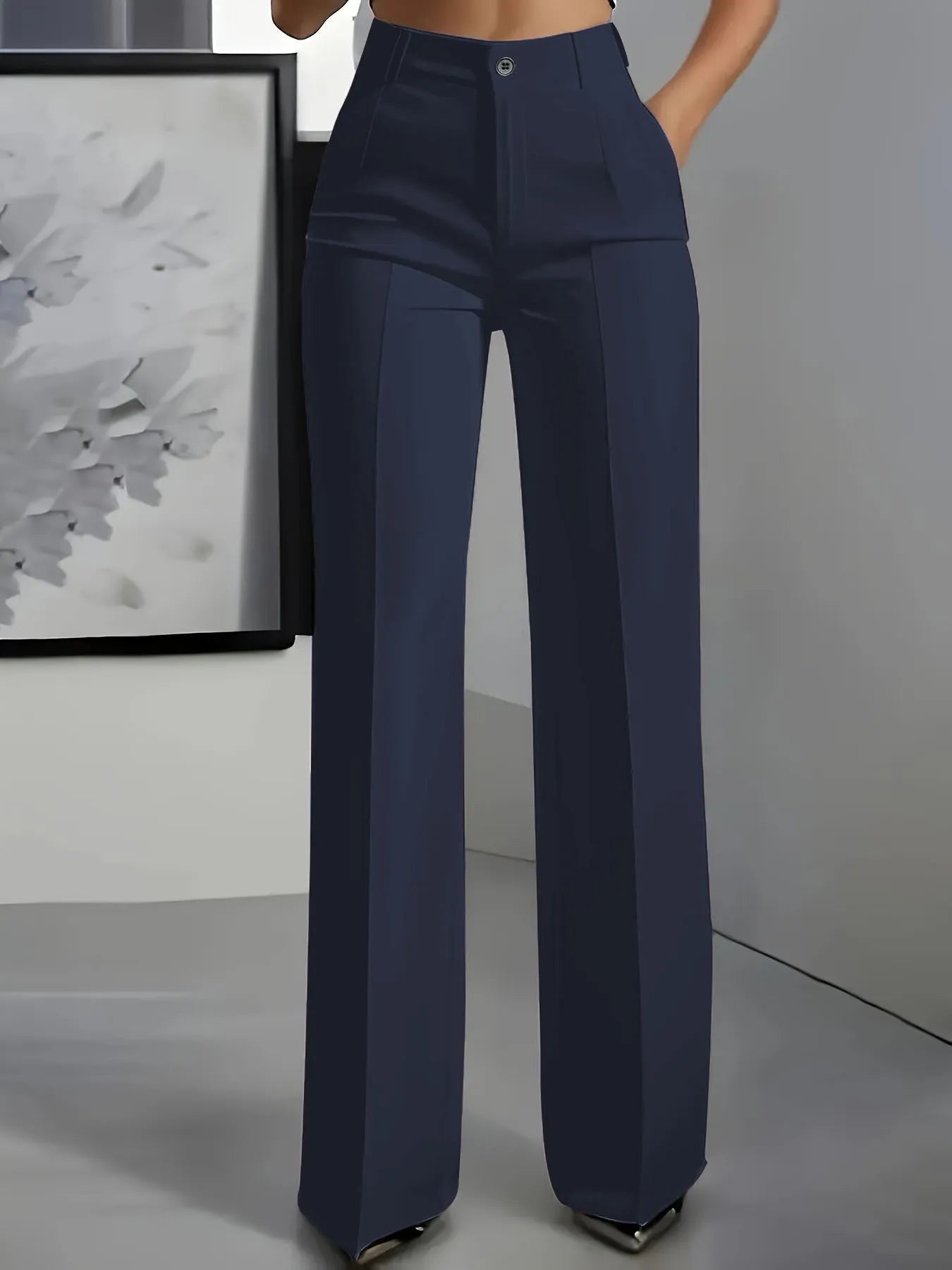 2026 New Women's High-Waist Drapey Straight-Leg Suit Pants Simple Elegant Long Trousers for Ladies