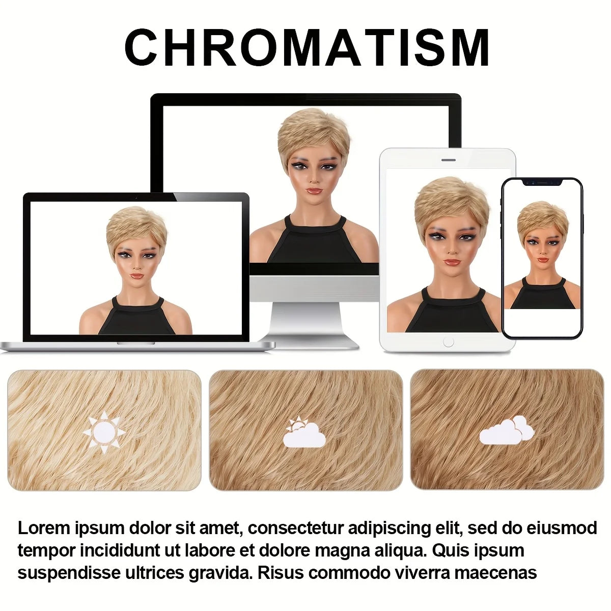 Short Heat Resistant Straight Synthetic Wig for Women