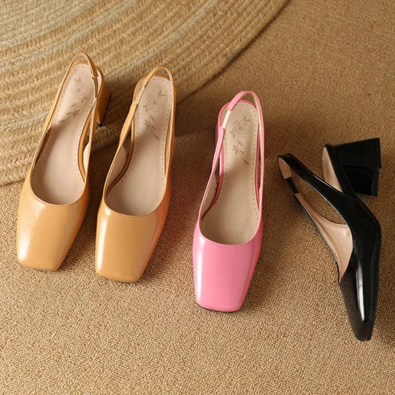 Elegant Bright Green Patent Leather Slingback Pumps for Women