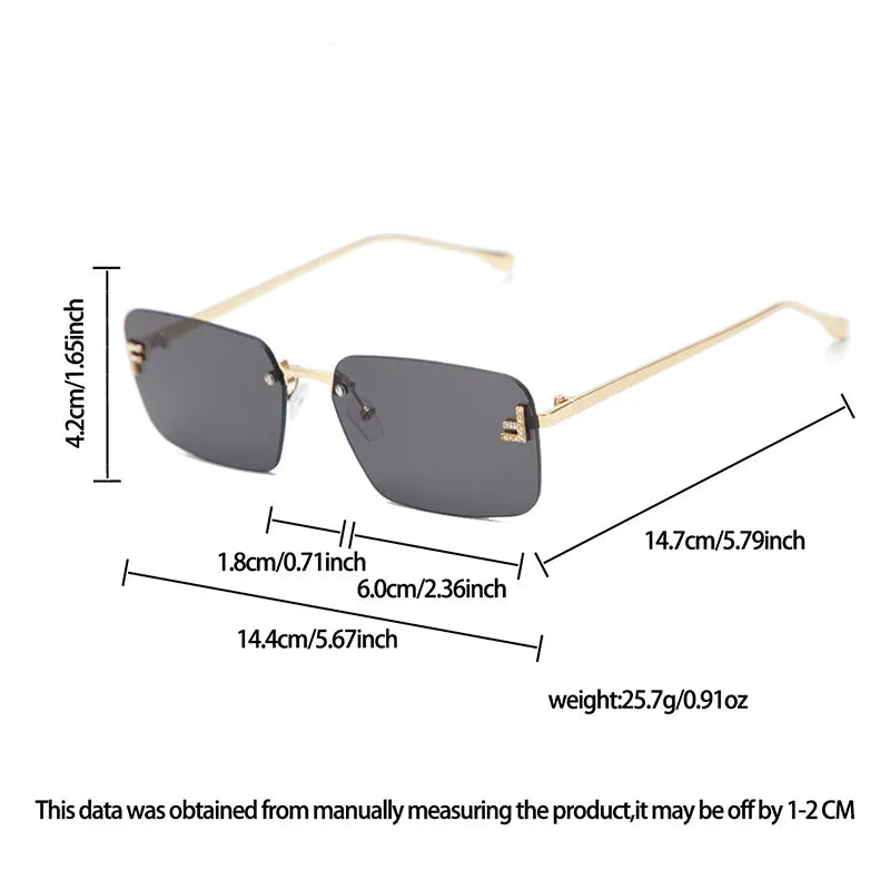 Rimless Square Fashion Sunglasses