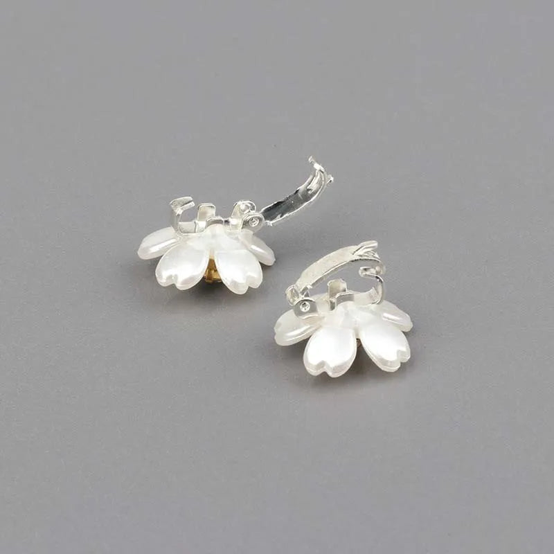 White Petal Rhinestone Hair Rings