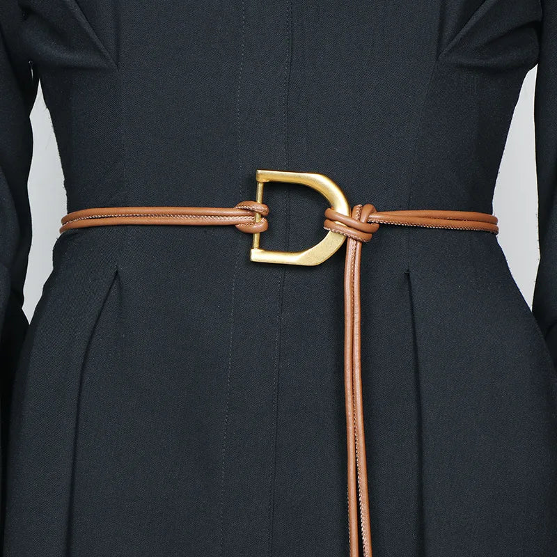Fashion Braided Gold Knot Waist Chain Belt for Women