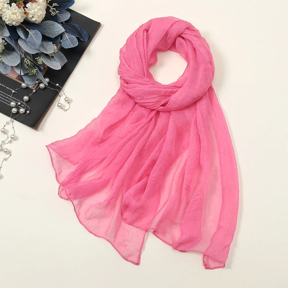 Oversized Chiffon Sun Protection Beach Wrap Scarf for Women