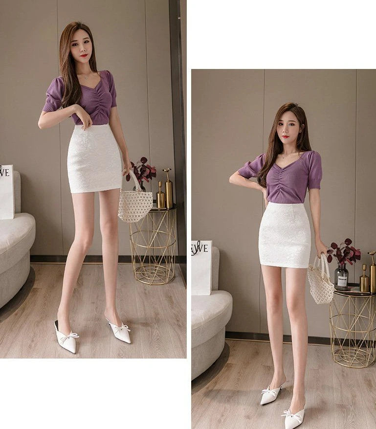 Chiffon White Womens Skirt Mini Formal Office Wrap Suit with Clothing Short Skirts for Women Tight Summer 2025 Luxury Trend Y2k