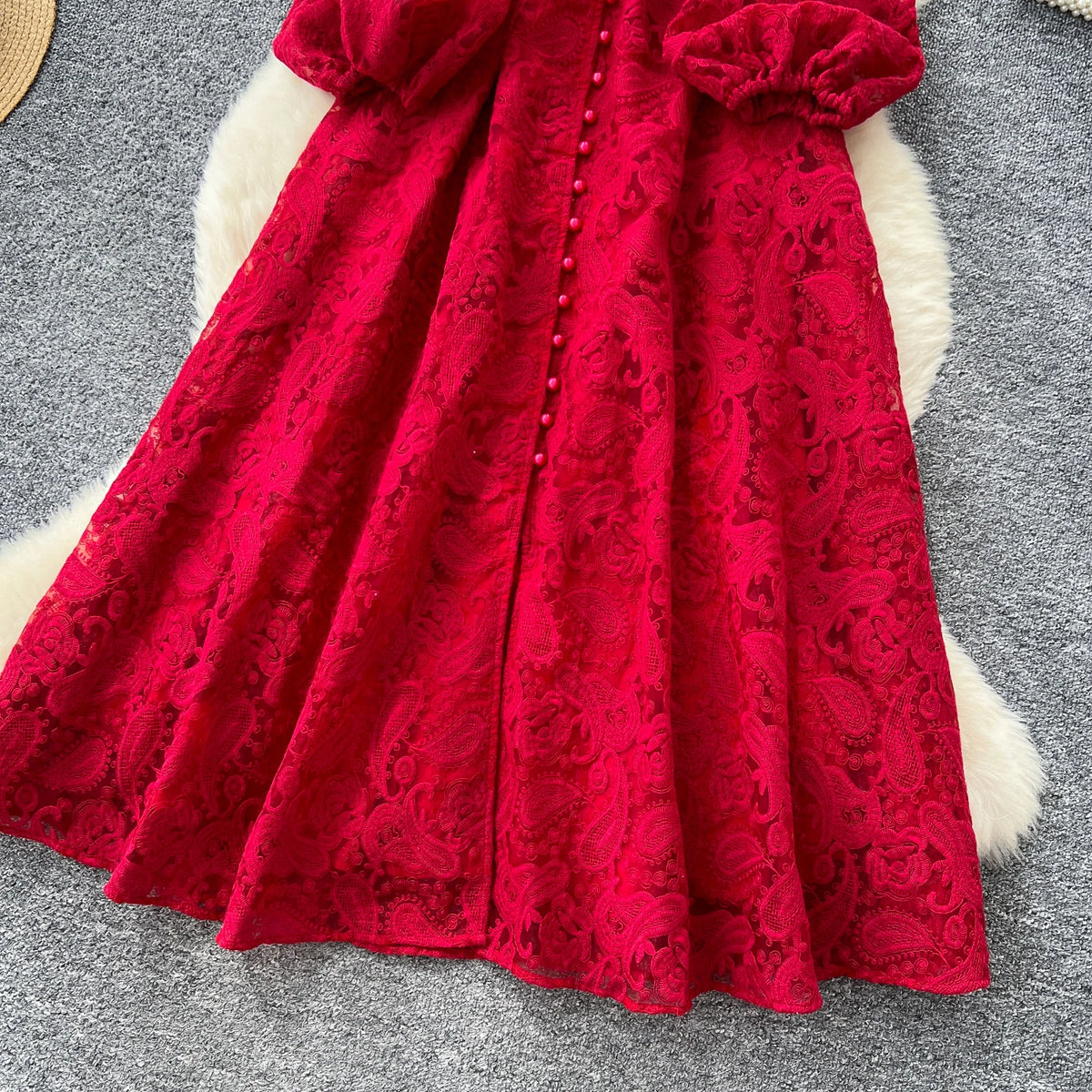 Crystal Belt Embroidered Maxi Dress
