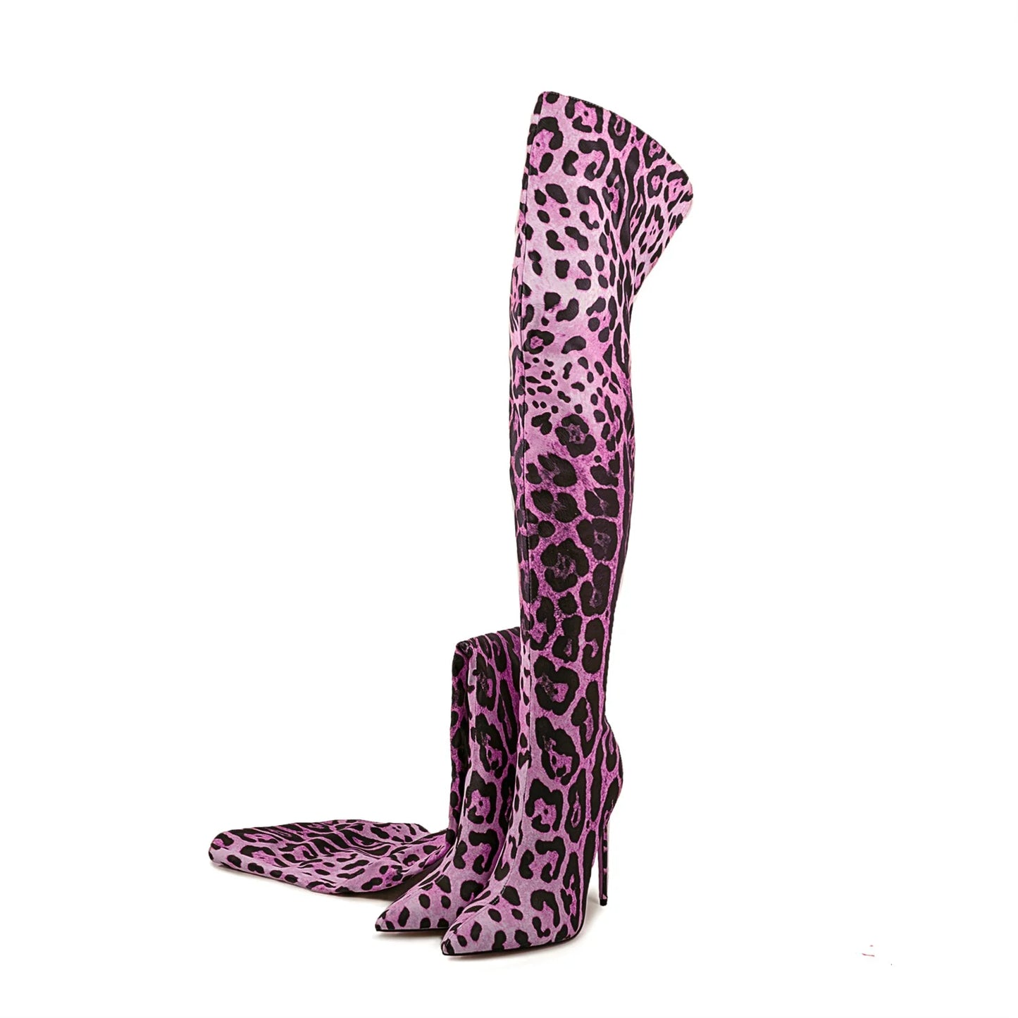 Sexy Striped Back Zip Over-the-Knee Boots for Women