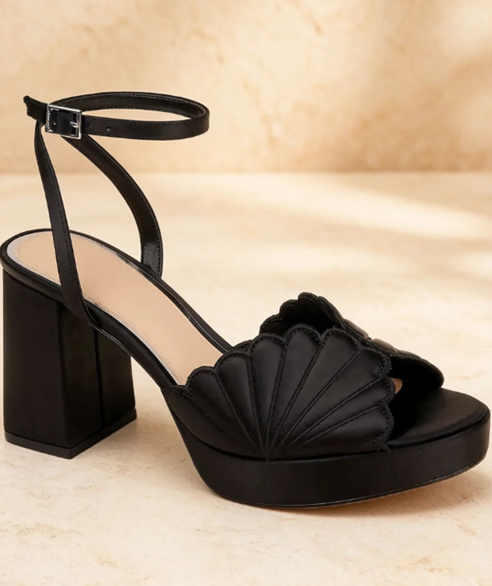 Satin Ankle Strap Platform Sandals
