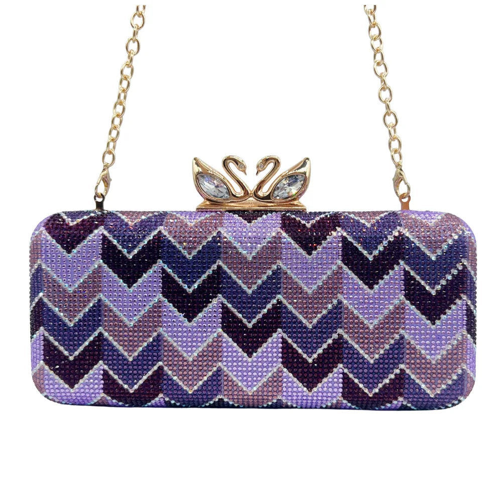 Shiny Rhinestone Clutch Handbag for Women Party Occasions