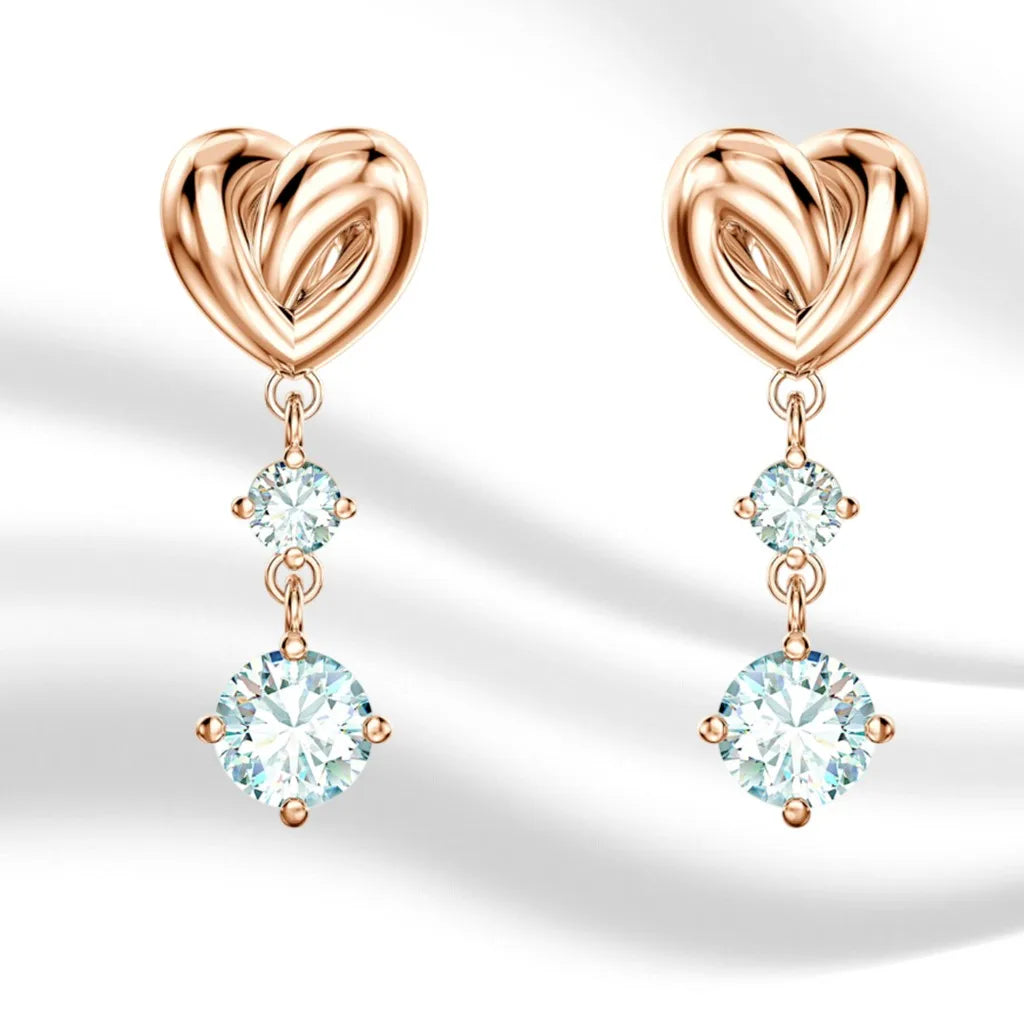 Elegant Gold-Plated Mixed-Cut Crystal Pendant Necklace for Women